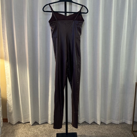 Aerie Chocolate Brown Faux Leather Jumpsuit - Picture 2 of 4